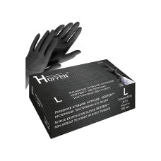 Нітрилові рукавиці чорні Hoffen L 100 штук