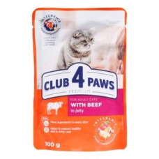 Корм для котів Club 4 Paws Premium Яловичина в желе 100 г