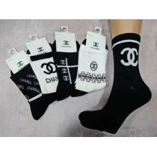 Шкарпетки "Корона /CHA..L" BY610-9 стрейч /cotton жін, р. 37-41 -асорті -(Чорно-білий мікс +на широкій резинці в рубчик літери )( /написи CHA..L ) -уп. 10 шт.
