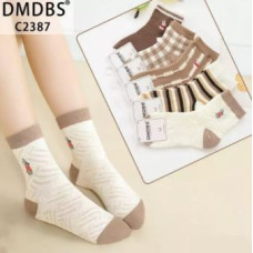 Шкарпетки "DMDBS" C2387 стрейч /cotton дитячі р. 1-2/3-5років., 3-4/5-7років, 5-6/7-9років -асорті -(кавово-молочний мікс з зайчиком +клітини /смужки /опуклий візерунок) -уп. 10 шт