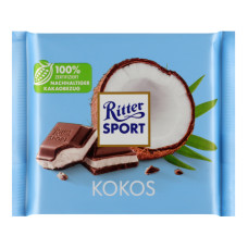 Шоколад молочний з начинкою з кокосового крему Ritter Sport м/у 100 Шоколад молочний з начинкою з кокосового крему Ritter Sport м/у 100