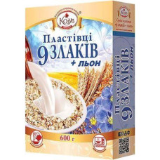 Пластівці ТМ Козуб 9 злаків + льон у коробці 600 г