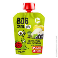 Пюре фруктове Bob Snail Яблуко-груша-чорна смородина для дітей від 6 місяців 90г