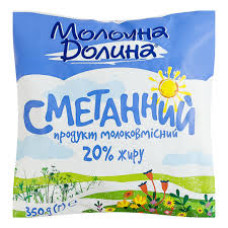 Продукт сметанний 20% молоковмісний Молочна Долина м/у 350г Продукт сметанний 20% молоковмісний Молочна Долина м/у 350г