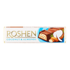 Батончик Roshen Coconut & Almonds молочно-шоколадний 38г