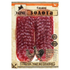Ковбаса Ранчо Салямі Золота з м'яса птиці сирокопчена 0,075кг