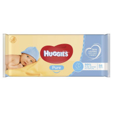 Вологі серветки Huggies Pure 56 шт