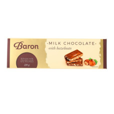 BARON Шоколад молочний з лісовими горіхами 220г
