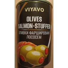 Оливки VIYAVO зелені з лососем ж/б 314 мл/280 г