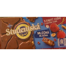 Шоколад молочний Studentska з вишнею, горіхами, желе 180г