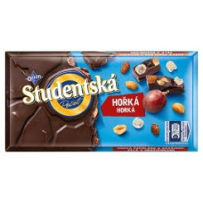 Шоколад чорний Studentska з родзинками і горіхами 180г