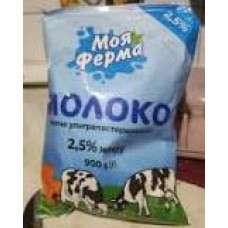 Молоко ультрапастеризоване 2,5% 0,9л ТМ Моя Ферма