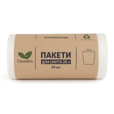 Пакет для смiття, п/е, білі, HD, 20л/50шт Clean era Пакет для смiття, п/е, білі, HD, 20л/50шт Clean era