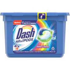Detergent pernute Dash All in 1 color 18шт