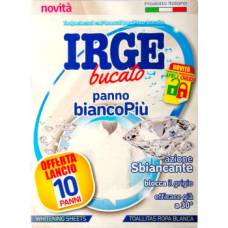 Серветка-пастка для прання білих речей Irge з відбілювачем 10 шт