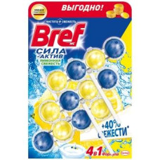 Туалетний блок для унітазу Bref Сила Актив Лимонна Свіжість 150 г
